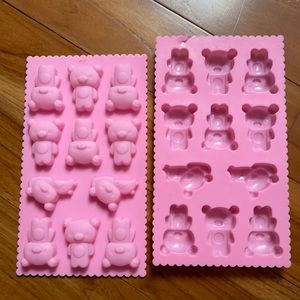 Silicone bear shape mold set for gummies, ice, candy, chocolate, soap, crafts…
